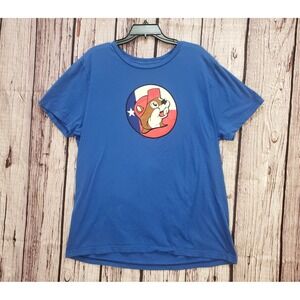 Buc-ee's XL T-Shirt Gas Station Crewneck Mens Blue Short Sleeves